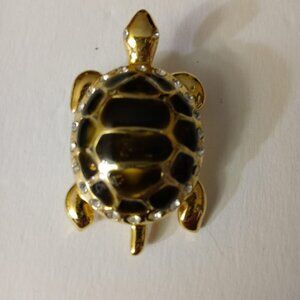 Black and Rhinestone Turtle